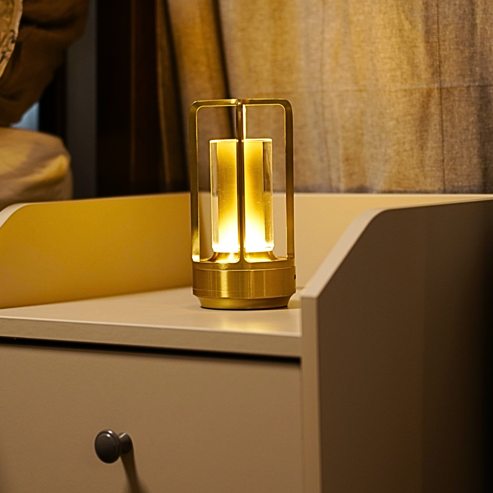 Battery Powered Glass Table Lamp
