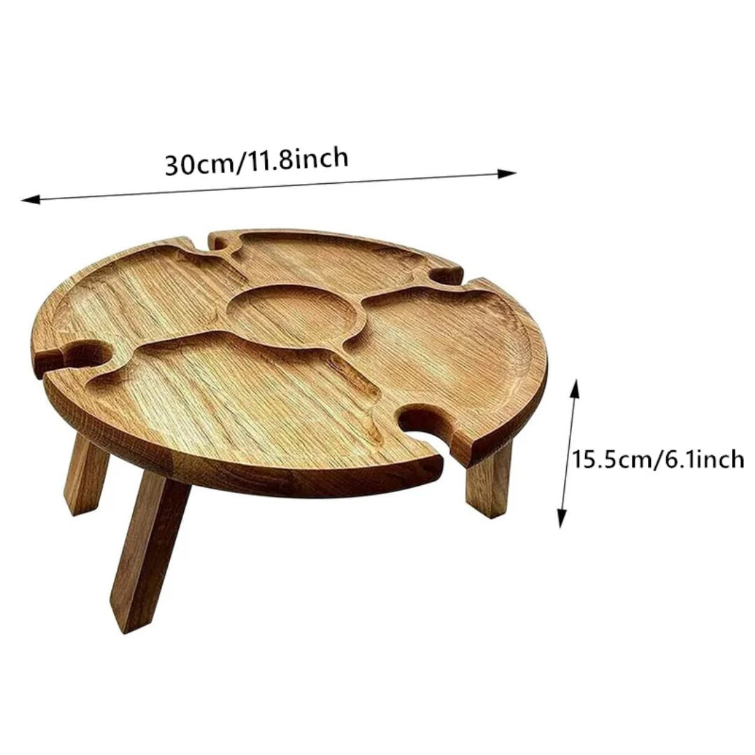 Deluxe Wooden Picnic Cheese Platter