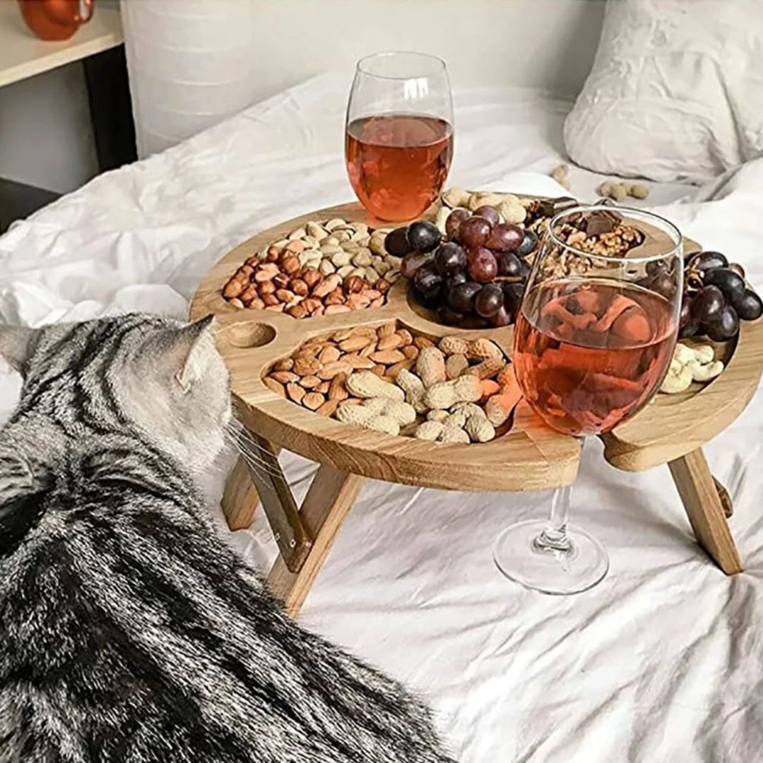Deluxe Wooden Picnic Cheese Platter