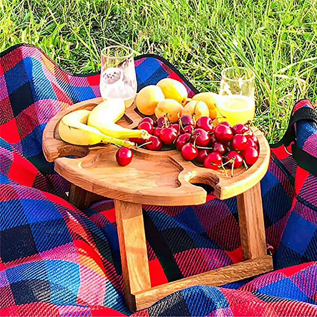 Deluxe Wooden Picnic Cheese Platter