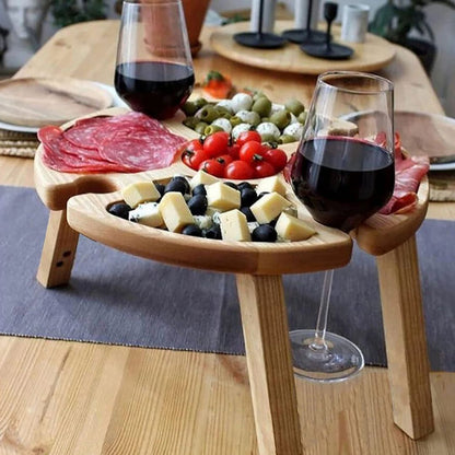 Deluxe Wooden Picnic Cheese Platter