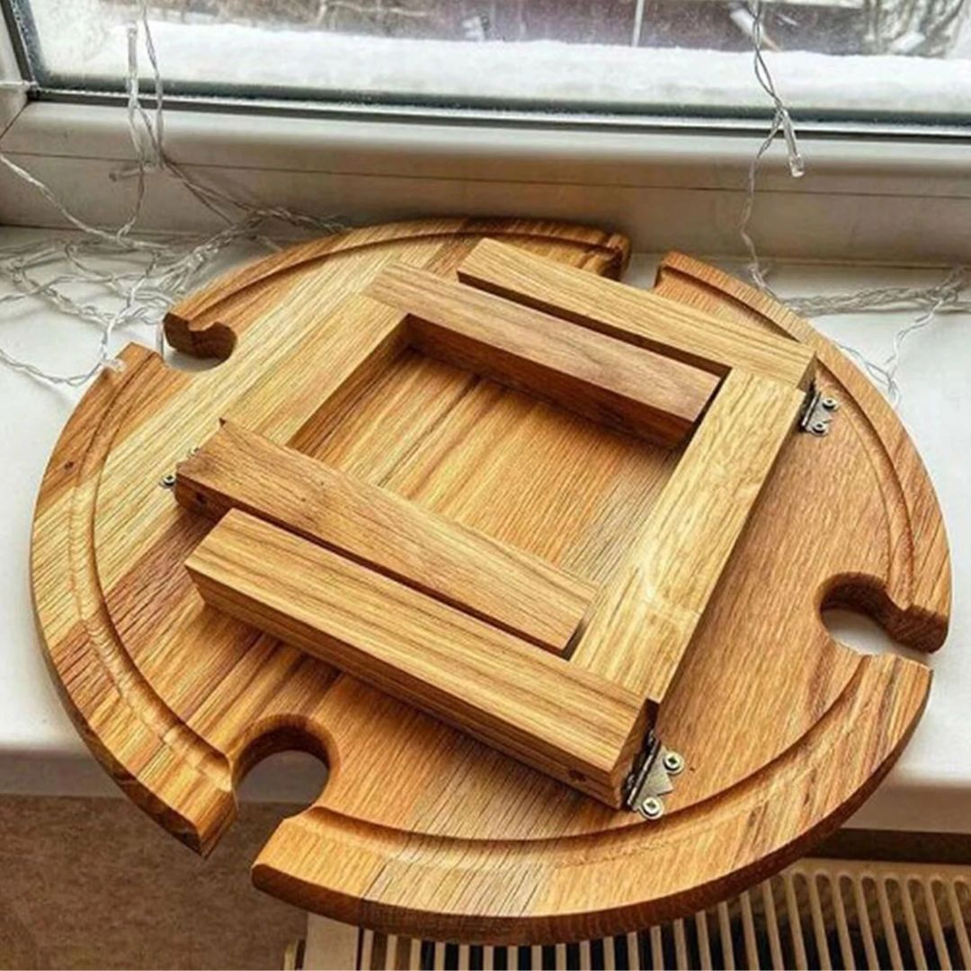 Deluxe Wooden Picnic Cheese Platter