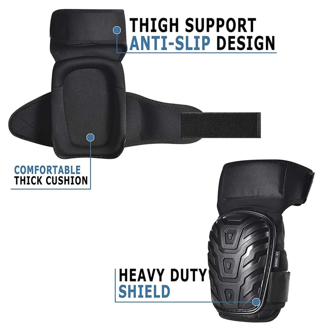 Heavy Duty Knee Pads for Work - Protective & Ultra Comfortable