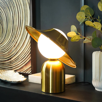 Elegant Gold Finish Metal Table Lamp