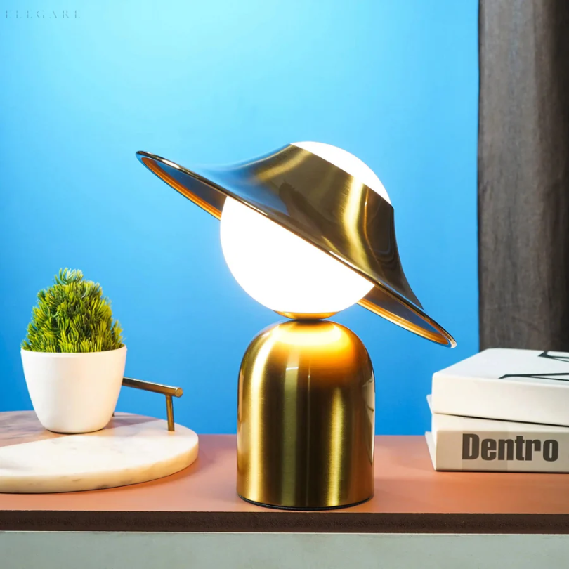 Elegant Gold Finish Metal Table Lamp