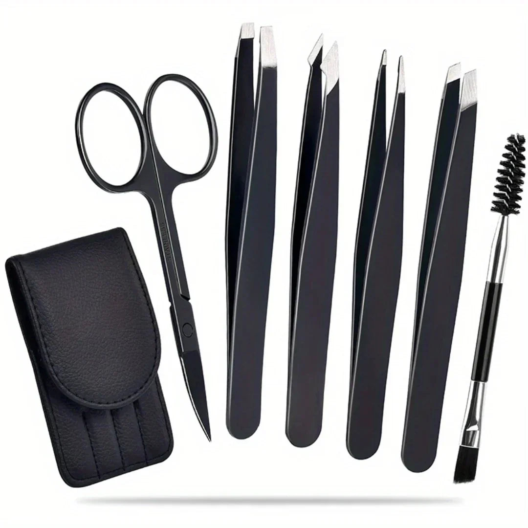 Precise Eyebrow Tweezers Set with Storage Case