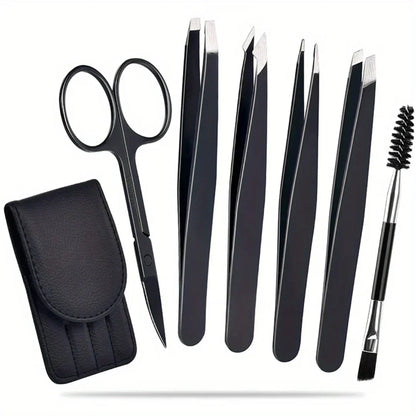 Precise Eyebrow Tweezers Set with Storage Case