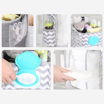 Baby Crib Storage Diaper Changing Organizer