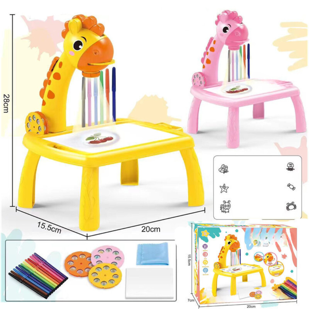 Creative Desk with Built-in Projector for Home Art