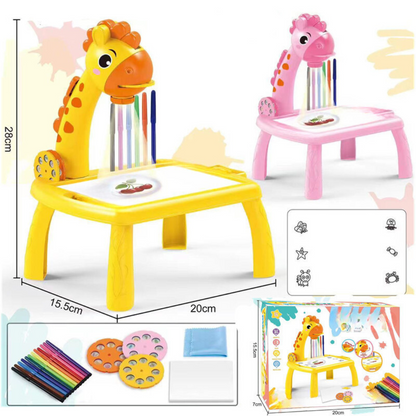 Creative Desk with Built-in Projector for Home Art