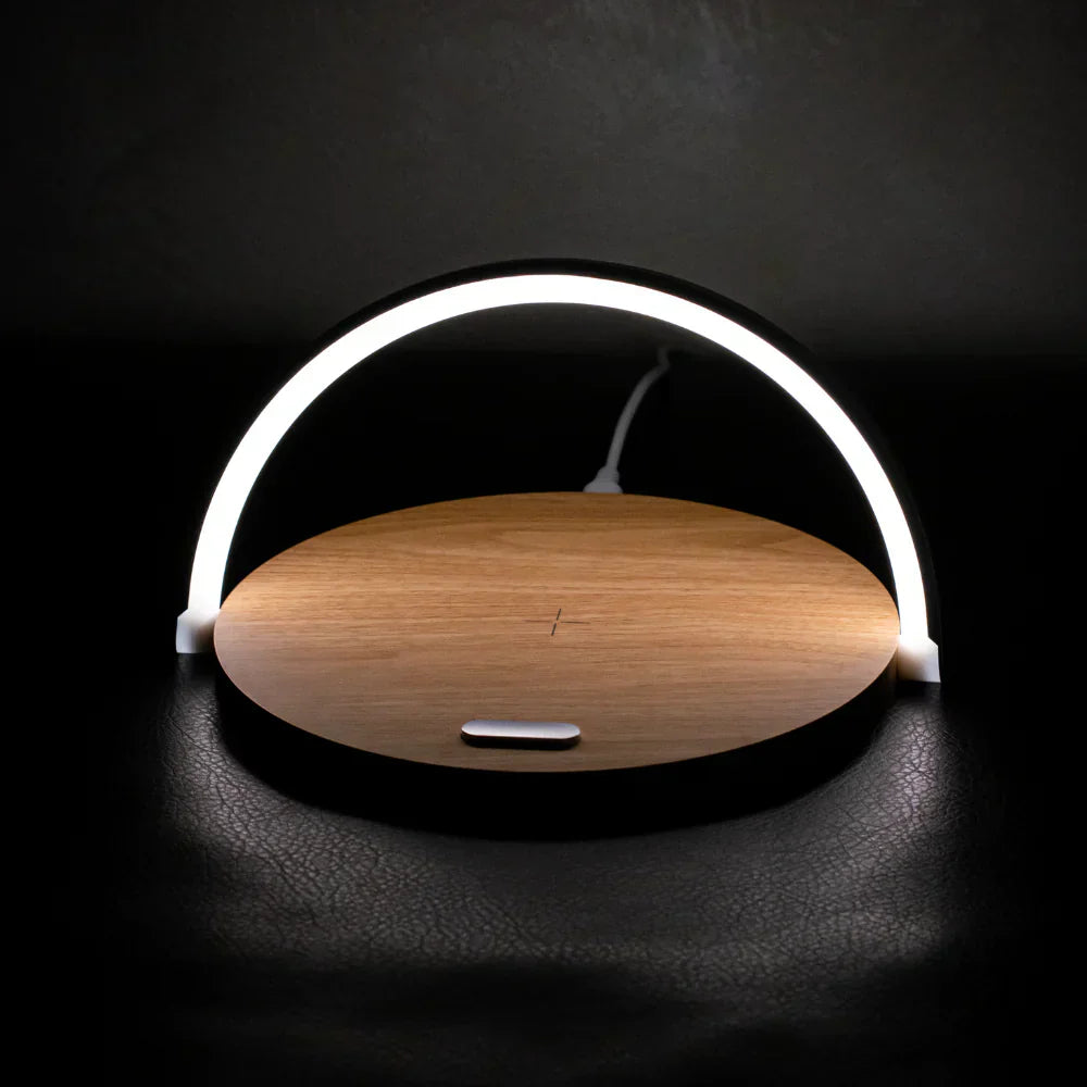 Compact LED Table Lamp with USB Charging Station - Luxicro