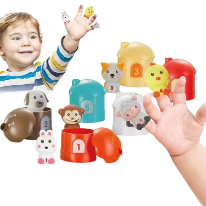 Fun Farm Animal Puppets Stacking Toy - Luxicro