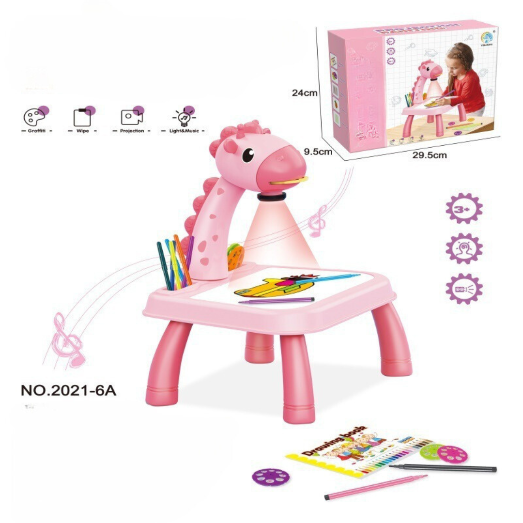 Creative Desk with Built-in Projector for Home Art