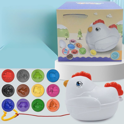 Educational Wooden Shape Sorting Toy Chicken
