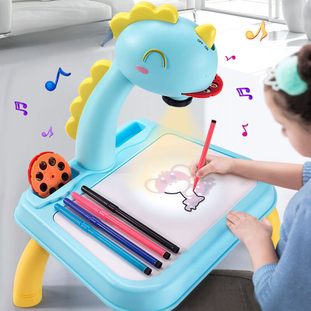 Creative Desk with Built-in Projector for Home Art - Luxicro
