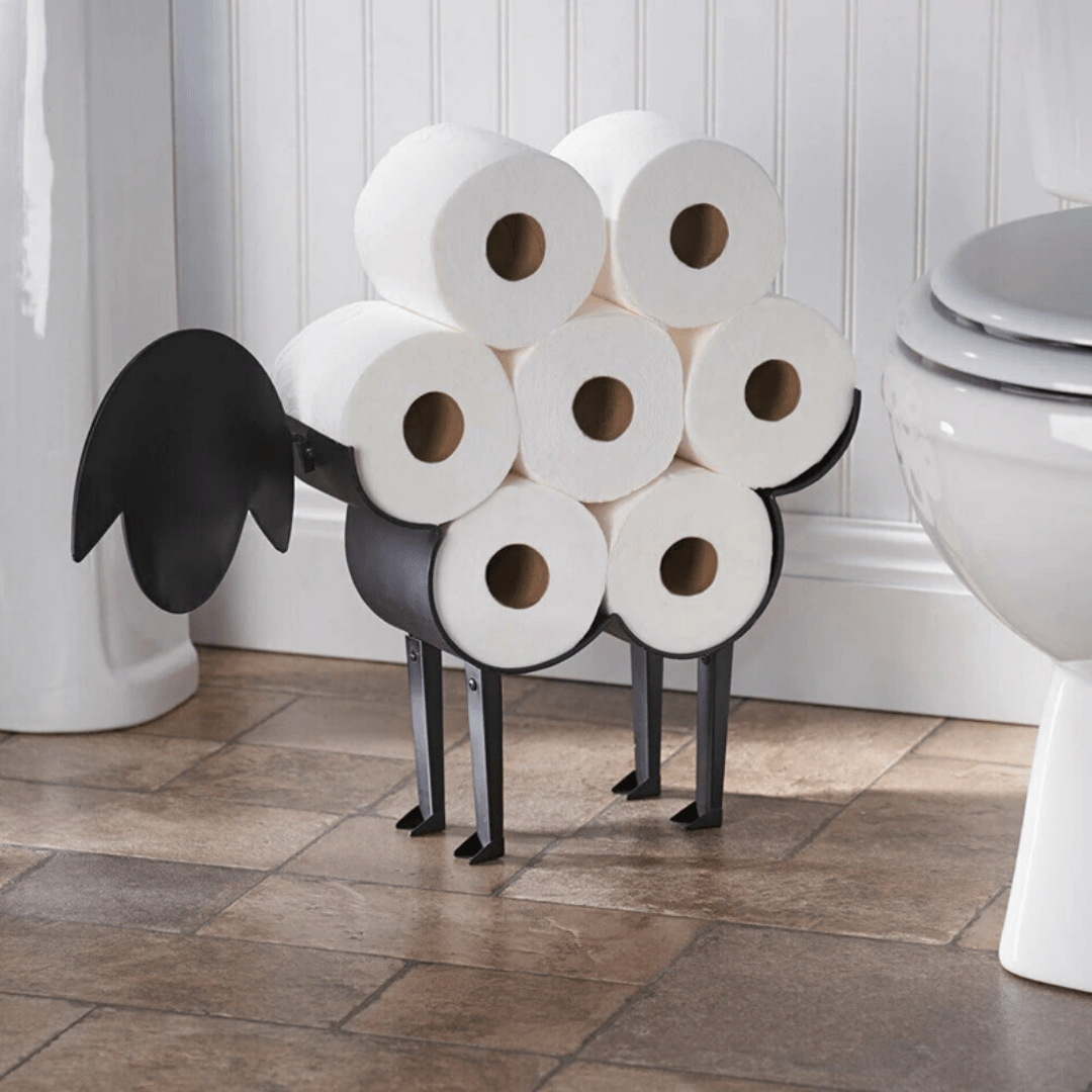 Decorative Iron Toilet Paper Holder with Animal Design