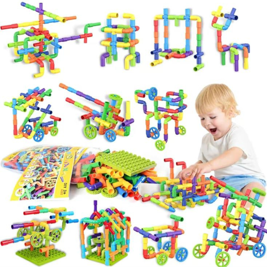 Colorful Children's Construction Blocks Toy Set - Luxicro