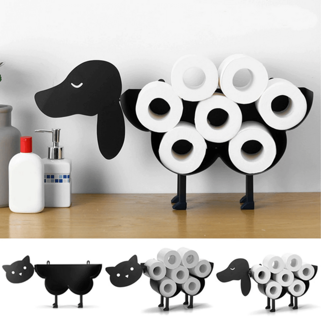 Decorative Iron Toilet Paper Holder with Animal Design