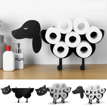 Decorative Iron Toilet Paper Holder with Animal Design