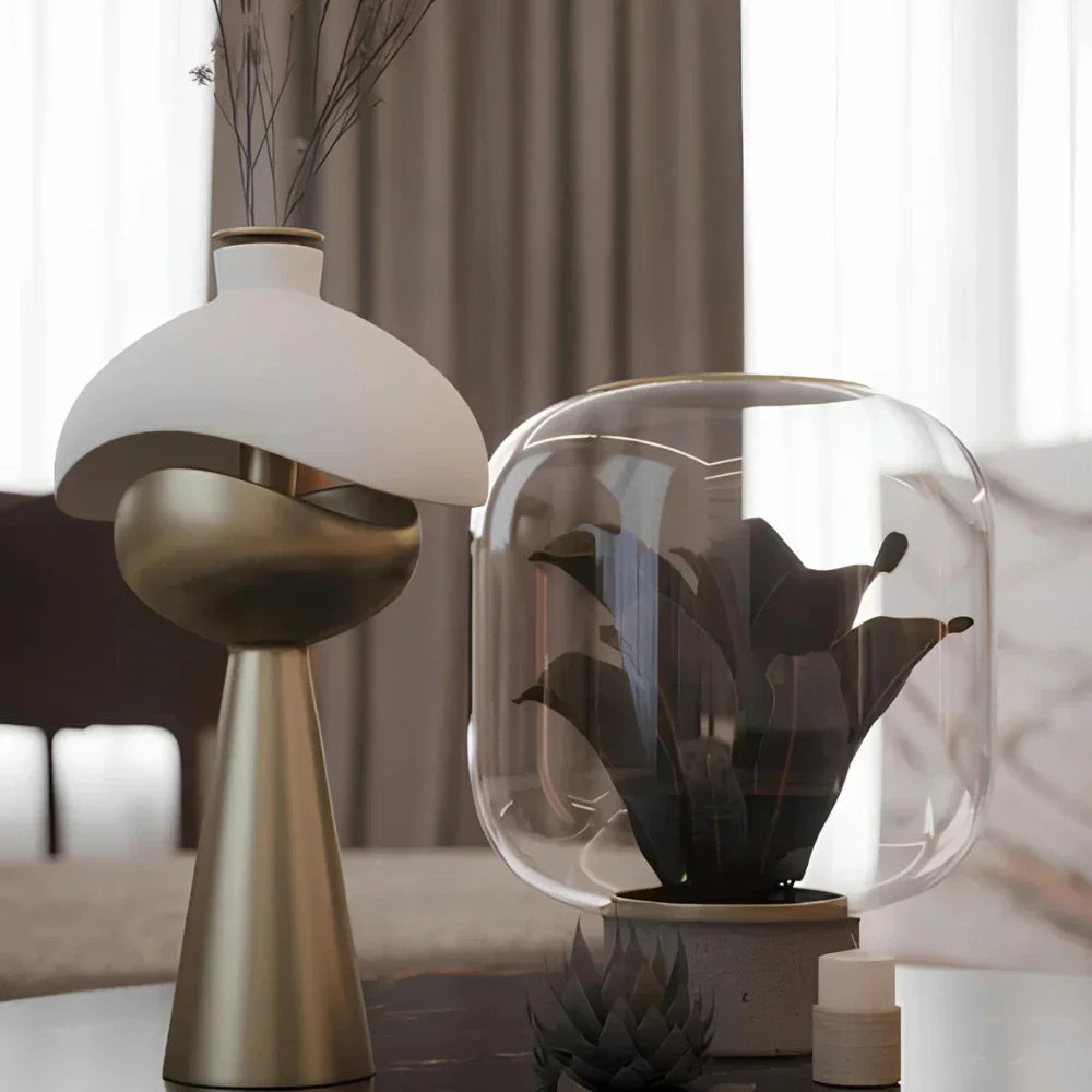 Elegant Circular Glass Desk Lamp