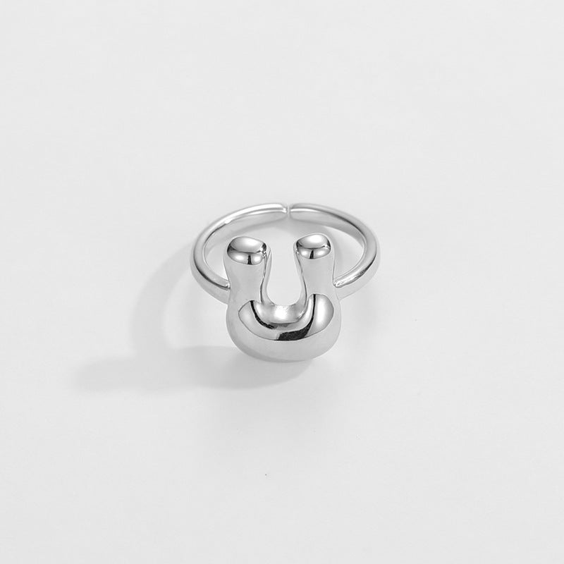 Stylish Monogram Letter Ring