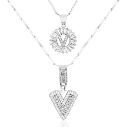 Custom 14k Gold Letter Diamond Necklaces