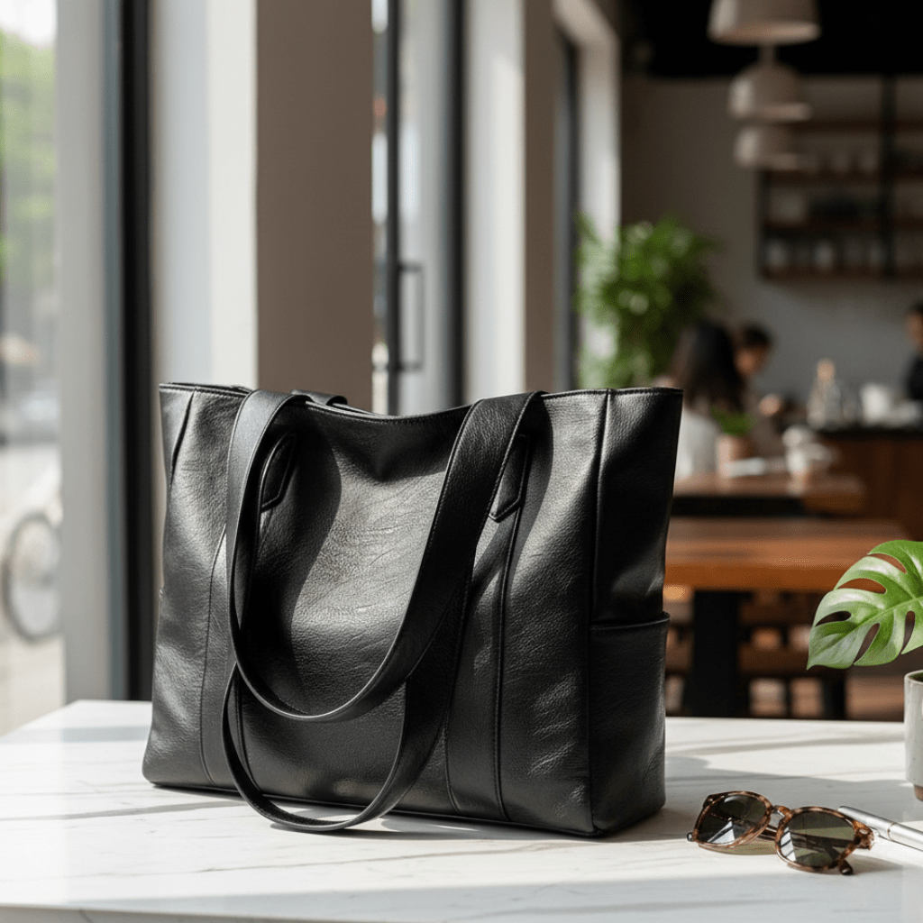 Authentic Leather Tote Bag with Classic Style and Soft Touch - Luxicro