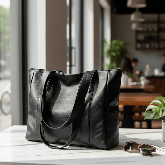 Authentic Leather Tote Bag with Classic Style and Soft Touch - Luxicro