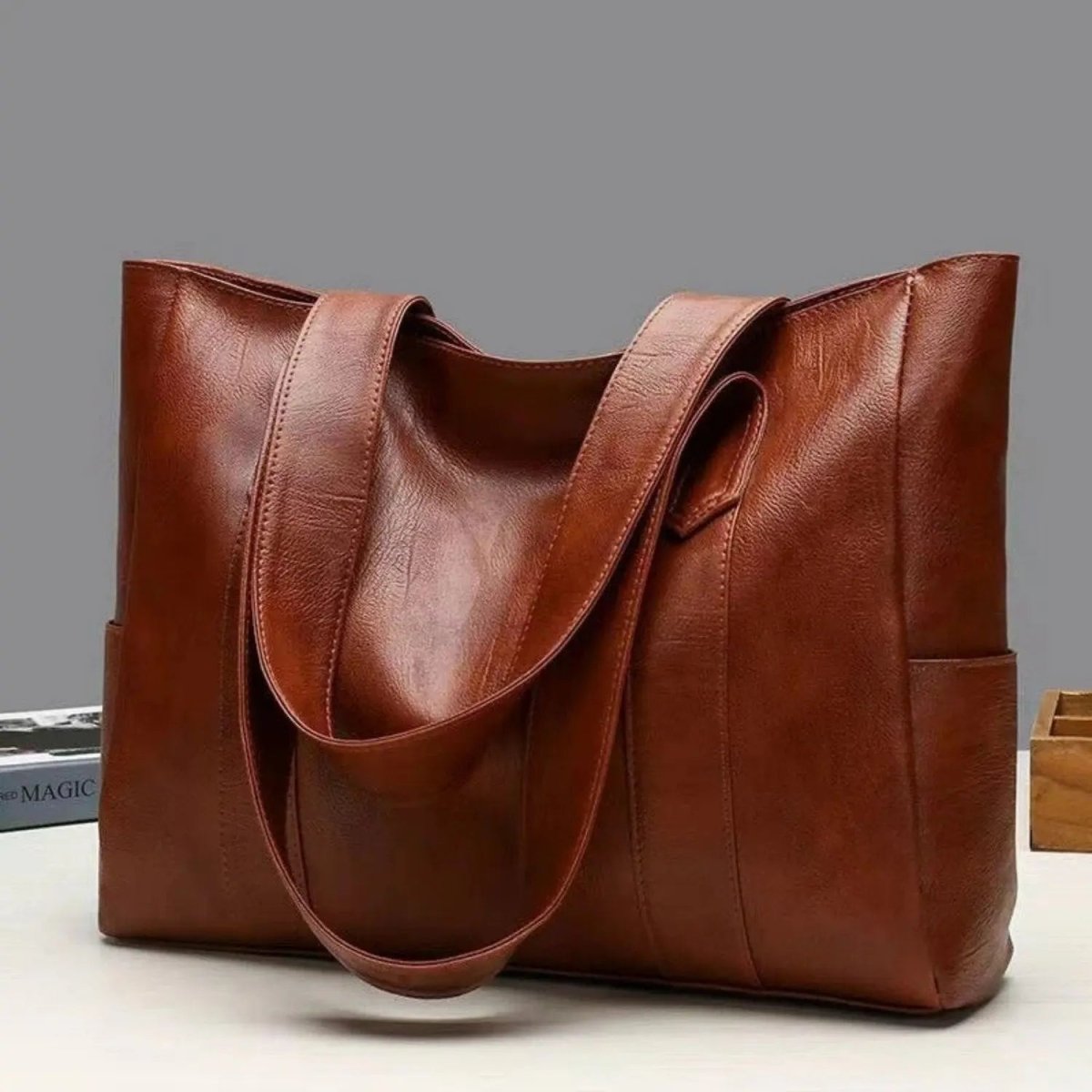Authentic Leather Tote Bag with Classic Style and Soft Touch
