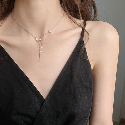 Shining Star and Moon Chain Necklace