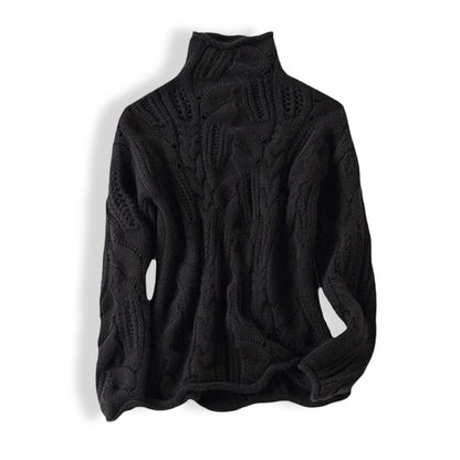 Cozy Women's Cable Knit Cashmere Pullover