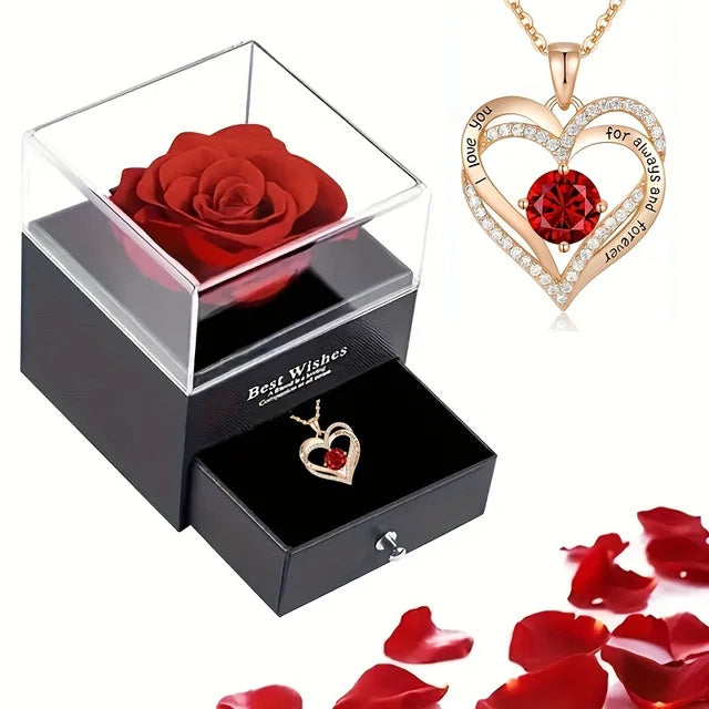 Elegant Rose Necklace in Gift Box - Luxicro
