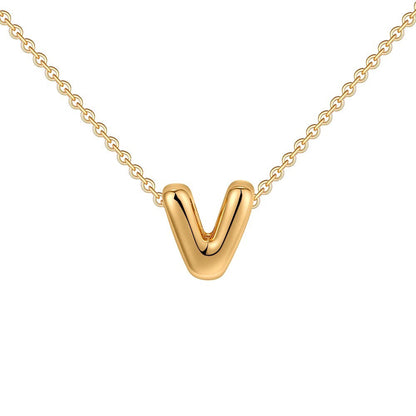 Dainty Engraved Letter Pendant Necklace
