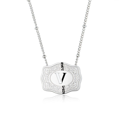 Dainty Monogram Pendant Necklace With Charm