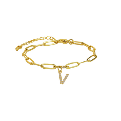 Dainty Monogram Paperclip Chain Bracelet