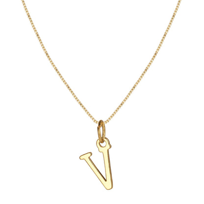 Classic 14k Gold Monogram Pendant Necklace