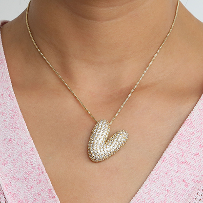 Big Letter Sparkle Initial Necklaces