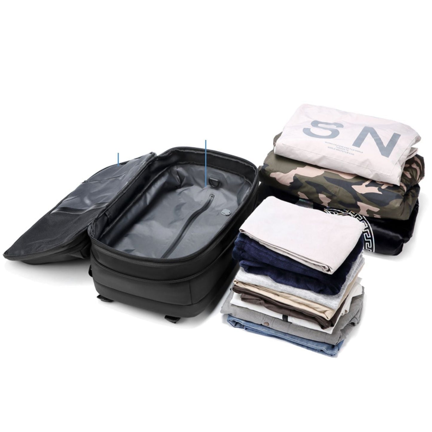 Compact Travel Backpack with Vacuum Compression System