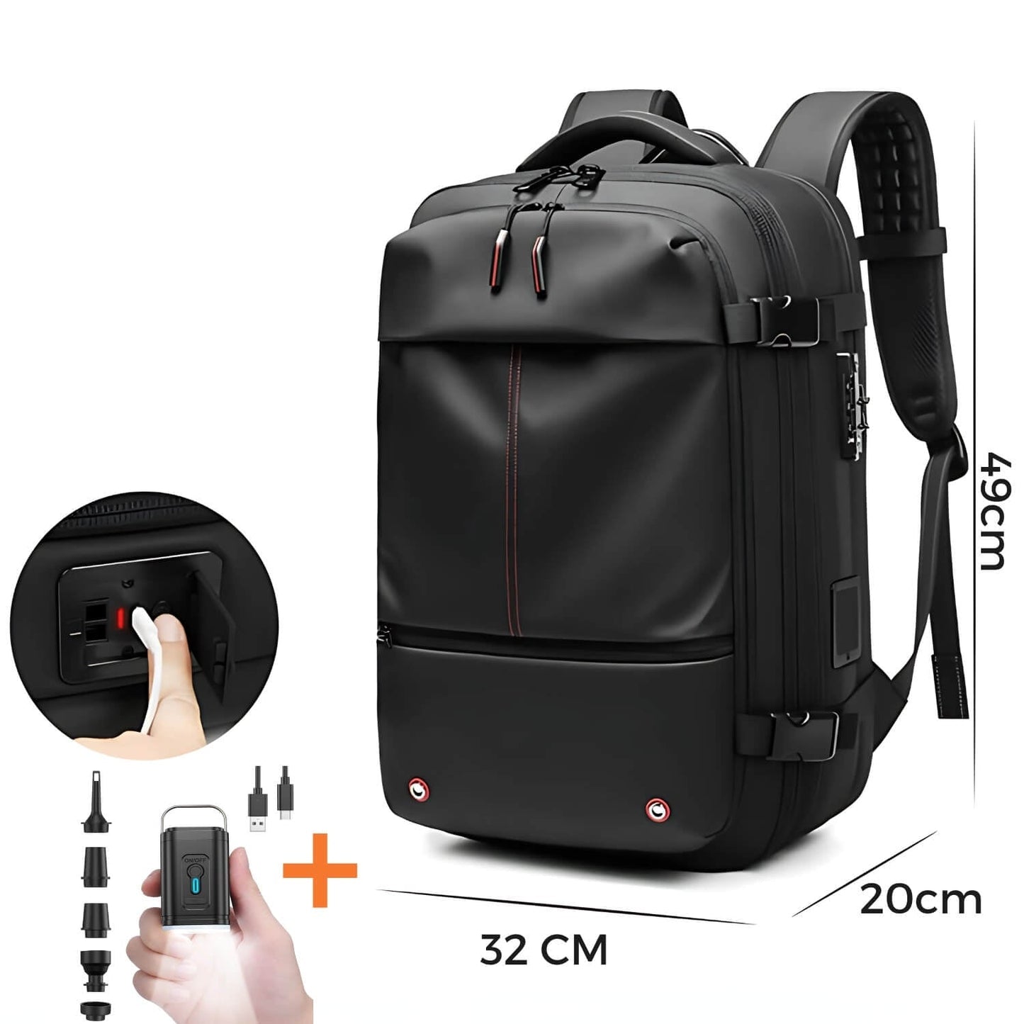Compact Travel Backpack with Vacuum Compression System