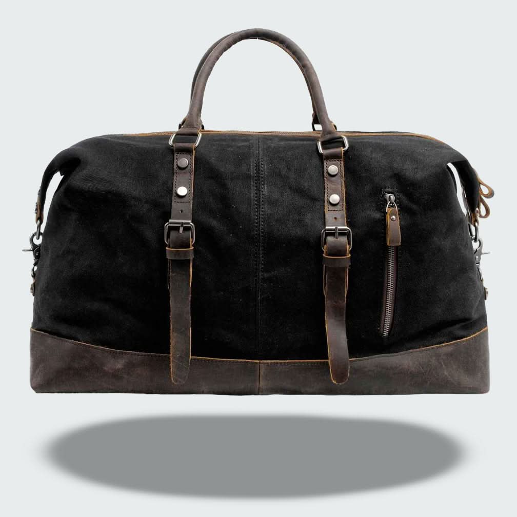 Big Duffel Style Leather Holdall Travel Bag - Luxicro
