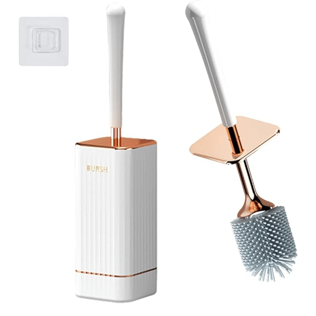 Compact Toilet Brush with Adjustable Wall Holder