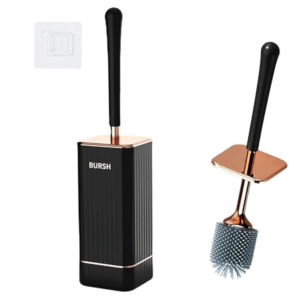 Compact Toilet Brush with Adjustable Wall Holder - Luxicro