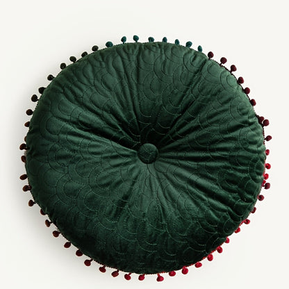 Plush Round Padded Storage Ottoman Seat Cushion