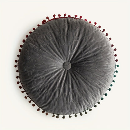 Plush Round Padded Storage Ottoman Seat Cushion