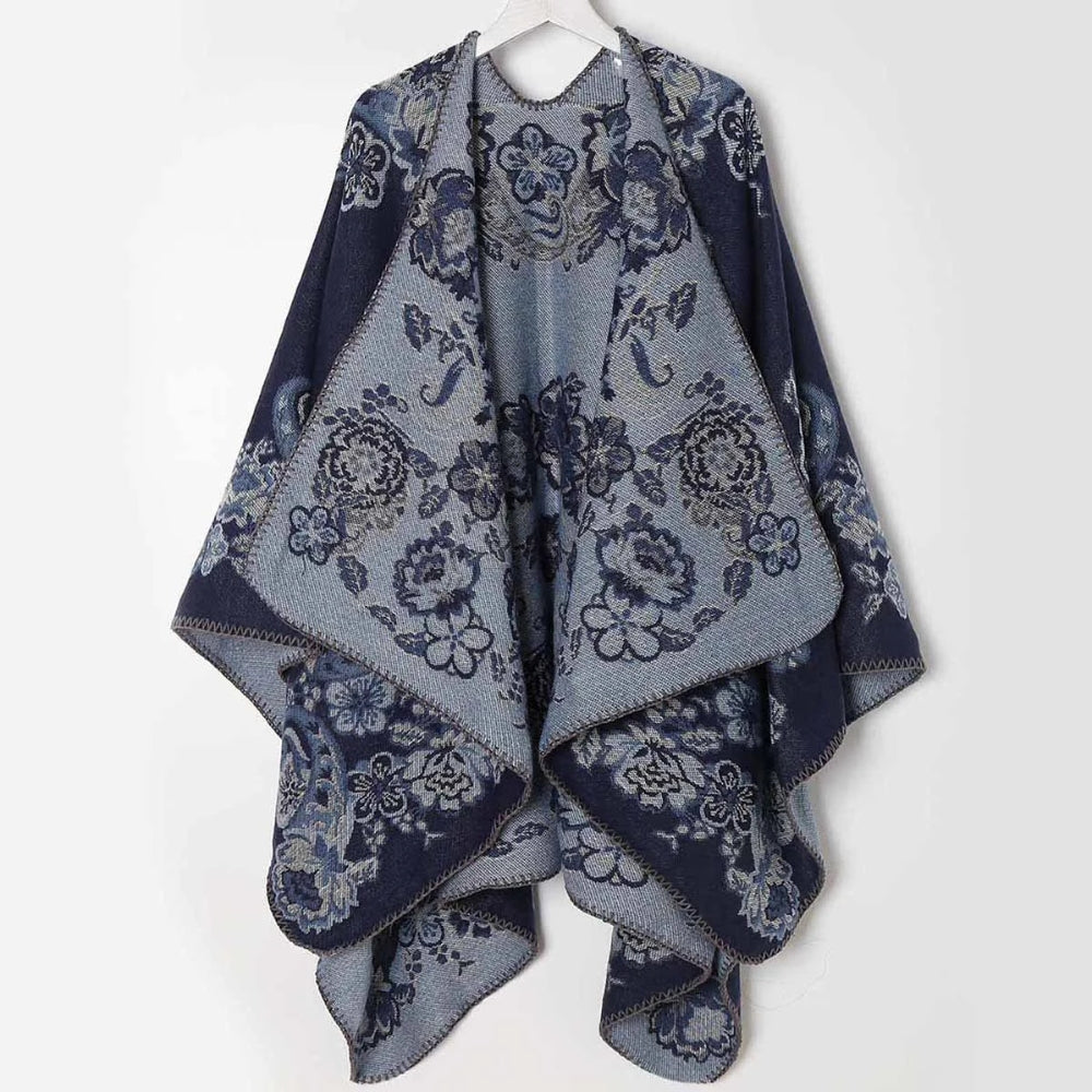 Soft Vintage Style Acrylic Poncho