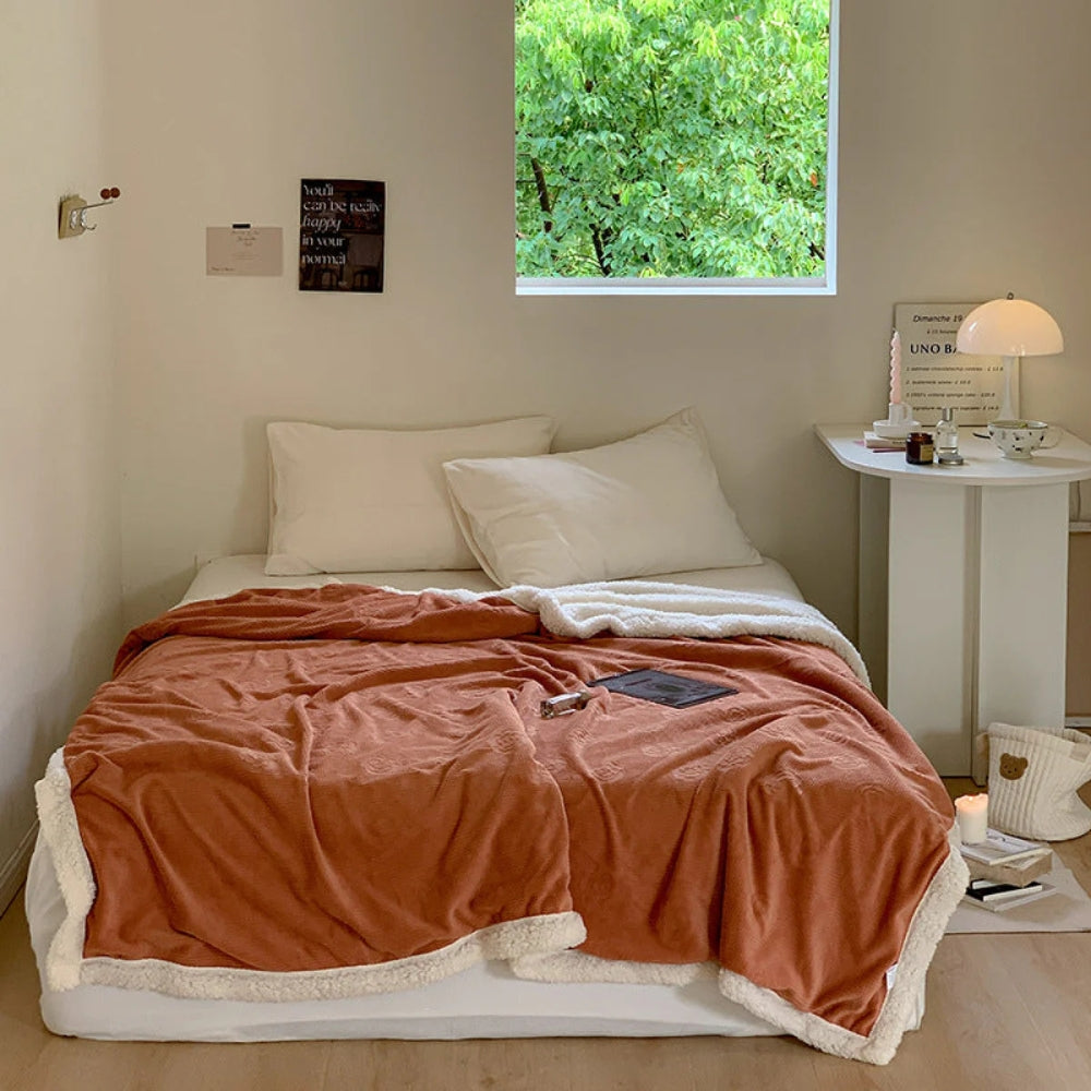 Plush Flower Texture Throw Blanket - Luxicro