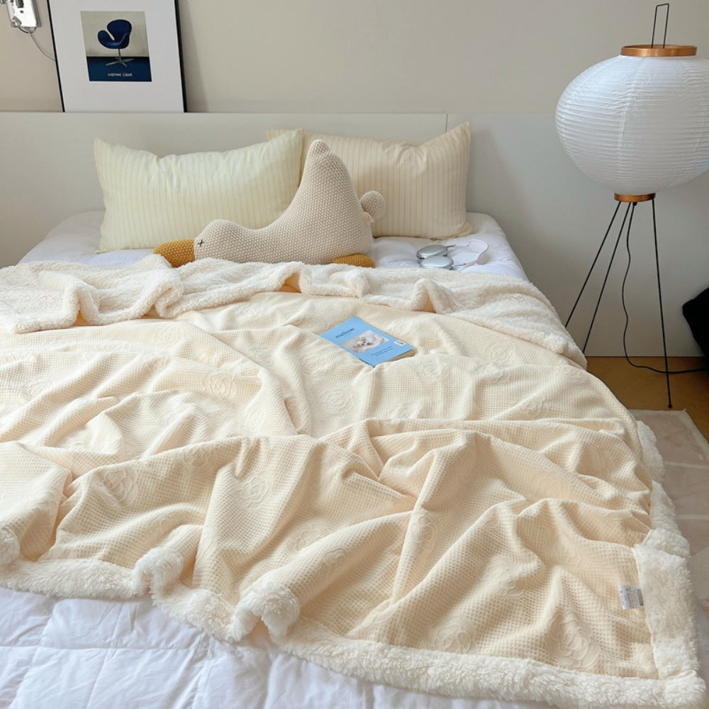 Plush Flower Texture Throw Blanket