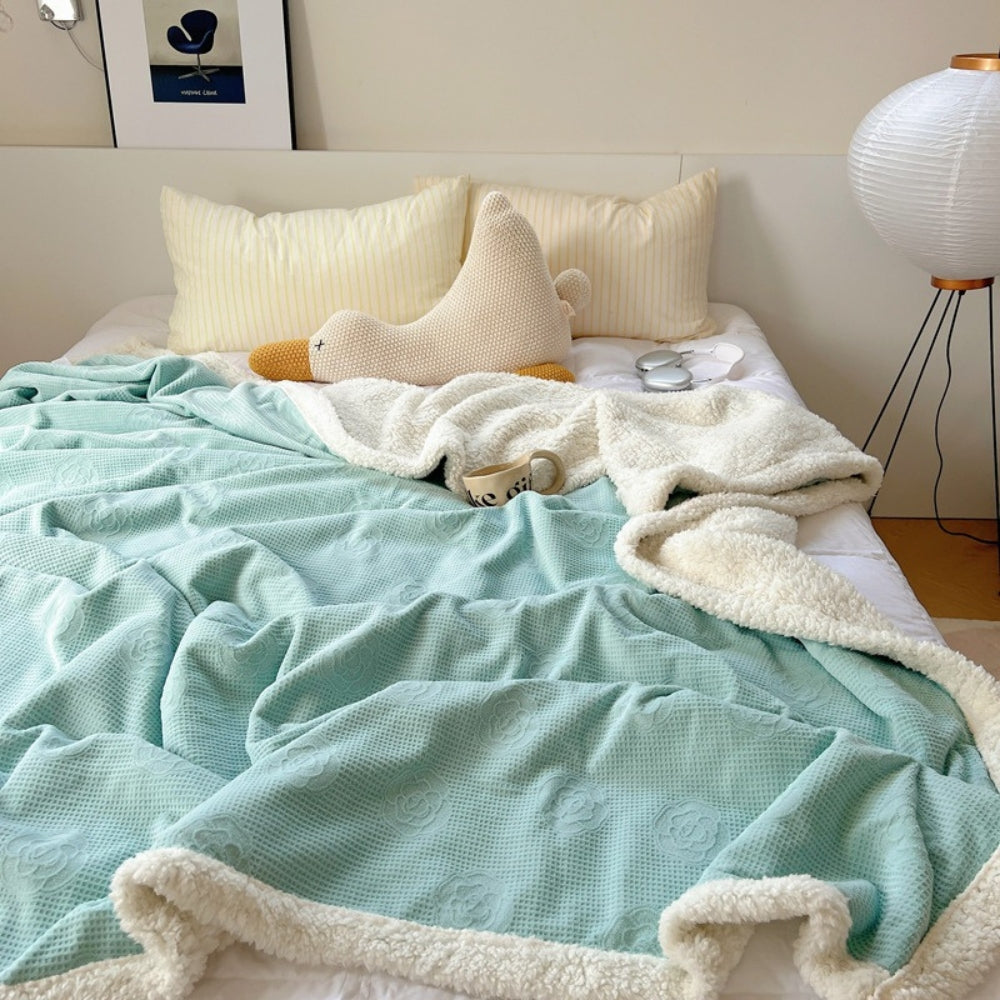 Plush Flower Texture Throw Blanket
