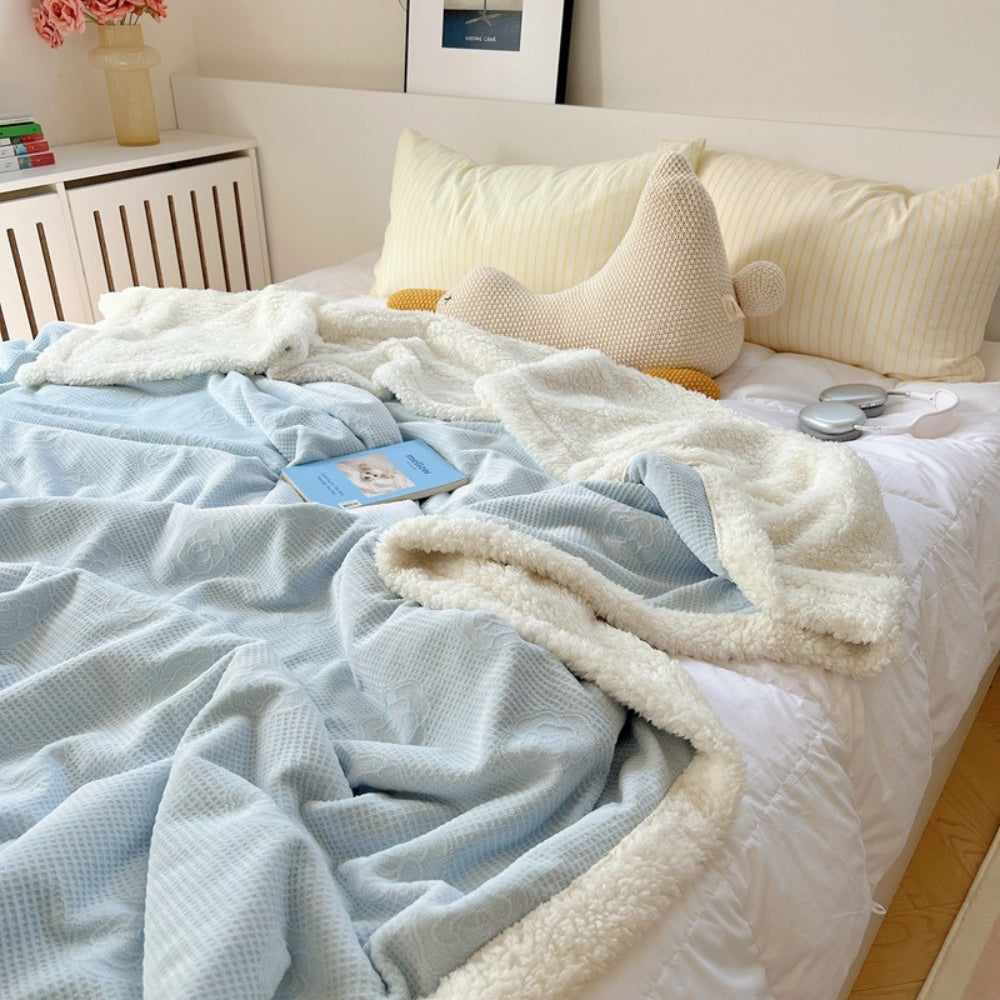 Plush Flower Texture Throw Blanket
