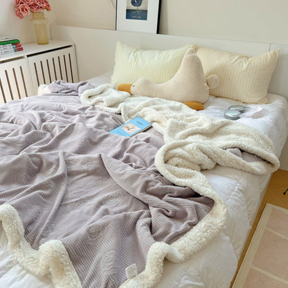 Plush Flower Texture Throw Blanket